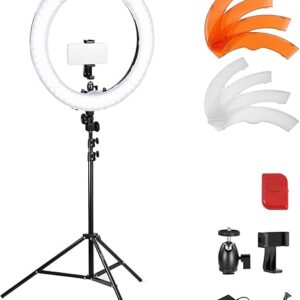 NEEWER 18 inch Ring Light with Tripod Stand and Phone Holder